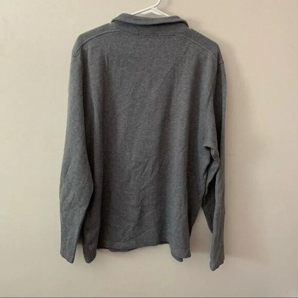 Banana Republic Gray Quarter Zip Cotton Pull Over Sweater MENS SIZE XL